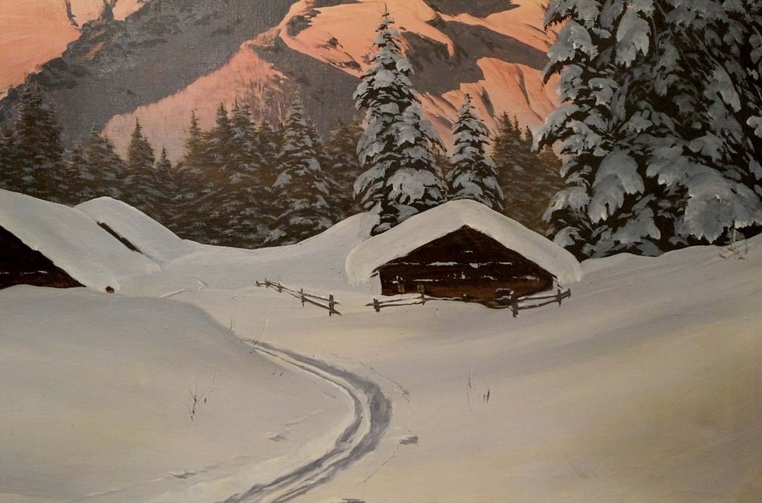 Oil painting Winter mountain landscape H. Barma - 5
