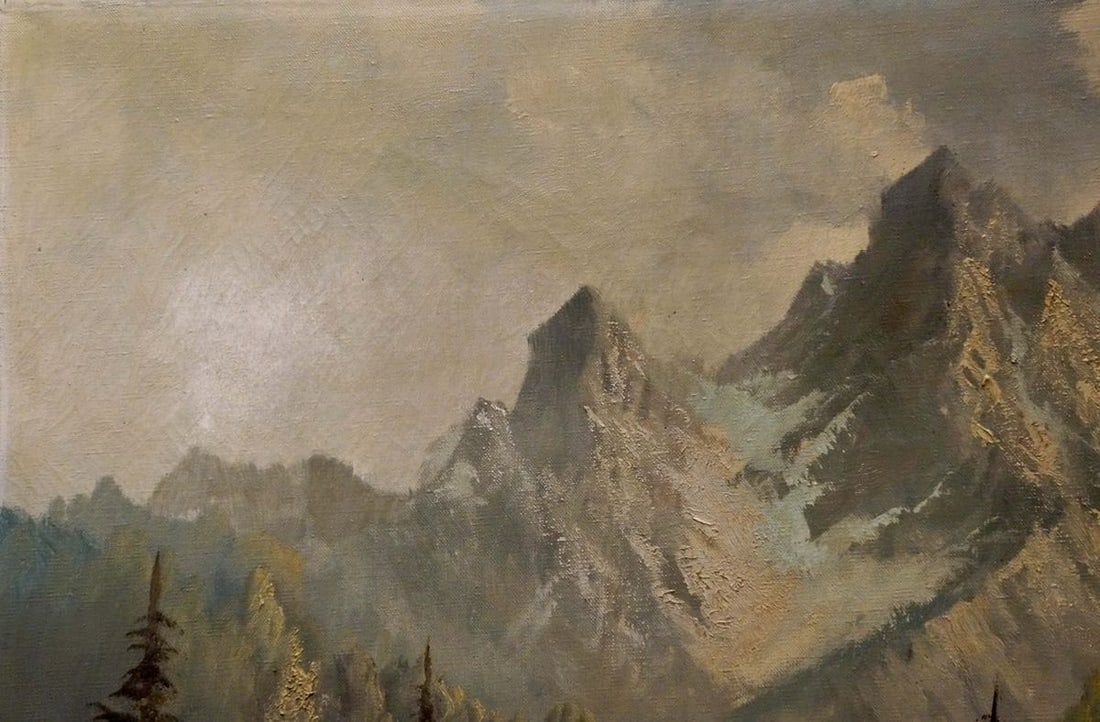 Oil painting House by the hill - 3