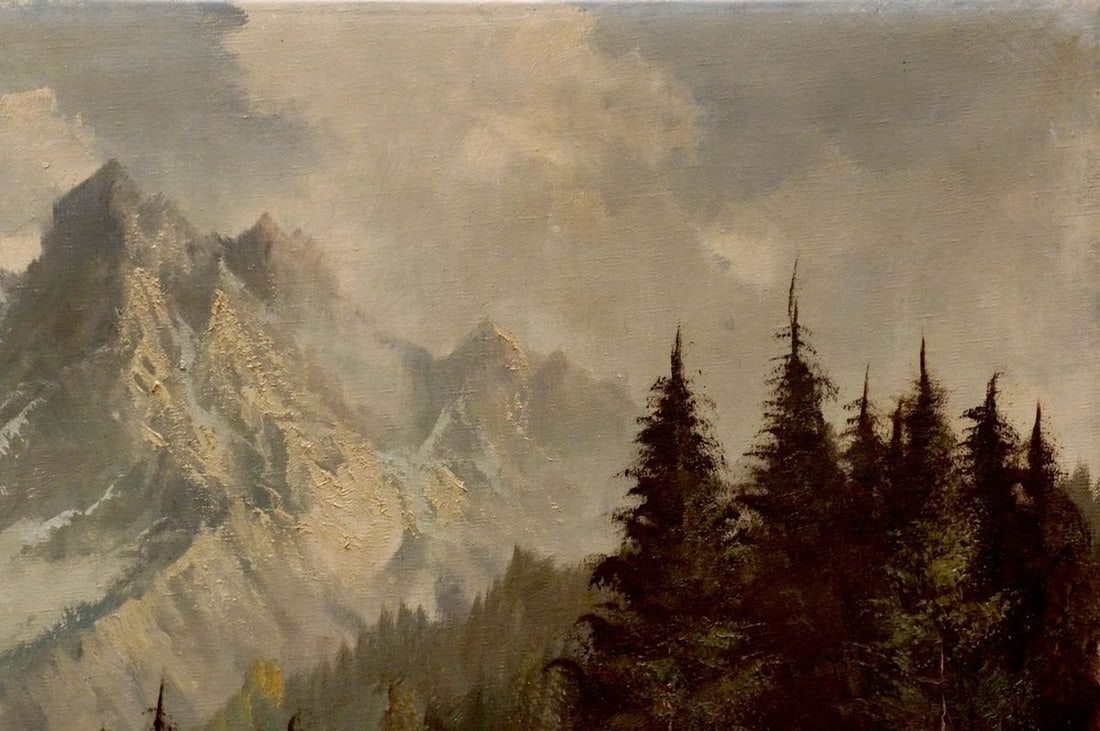 Oil painting House by the hill - 4