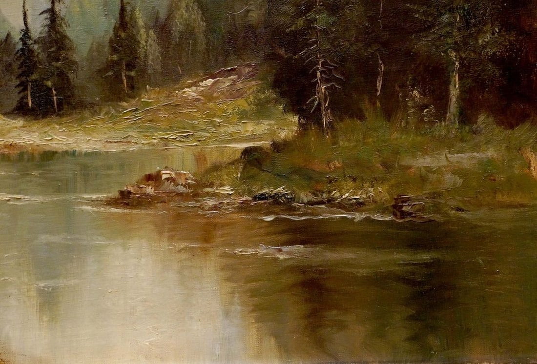 Oil painting House by the hill - 5