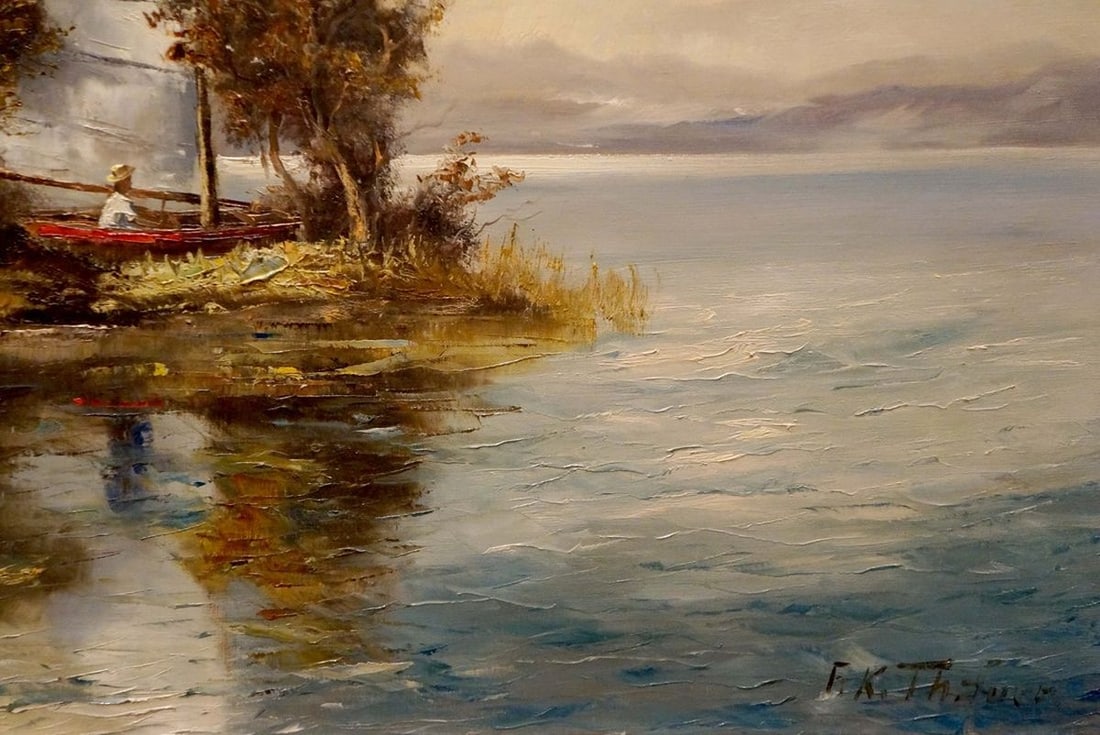Oil painting Boat near the shore - 5