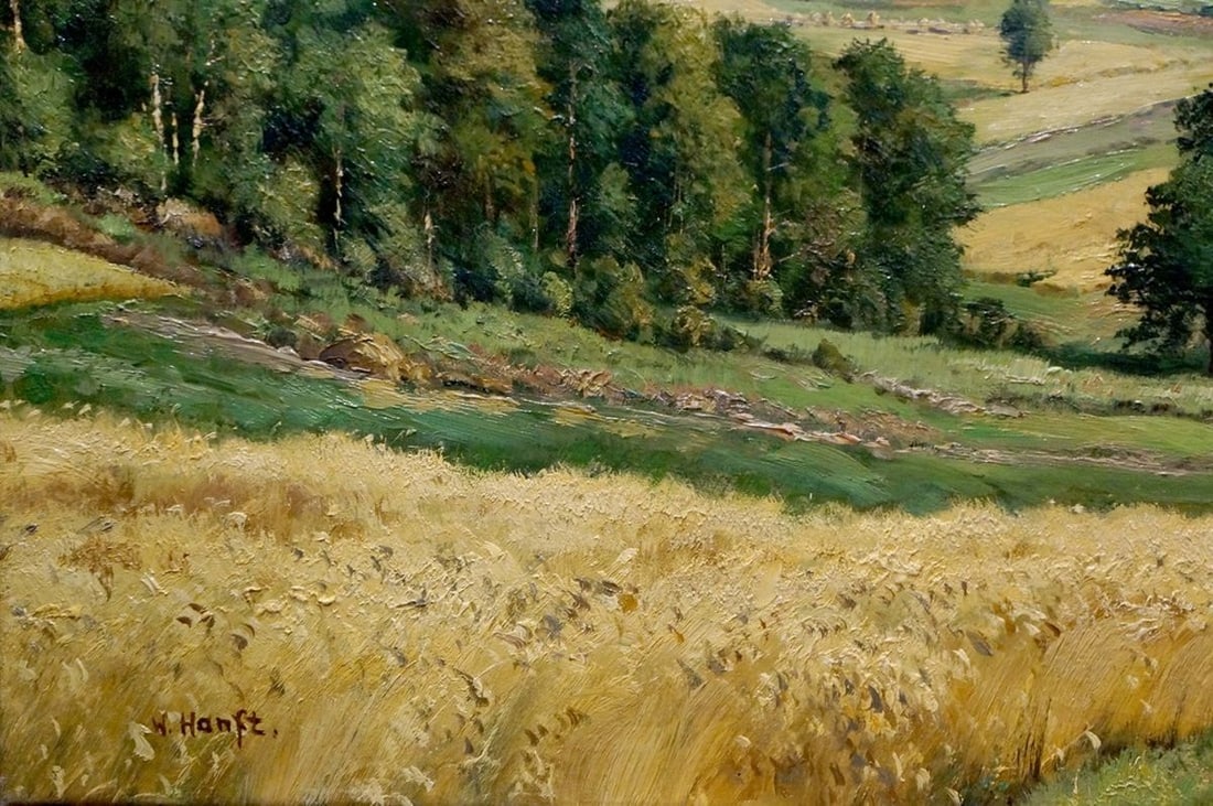 Oil painting Landscape with field - 2