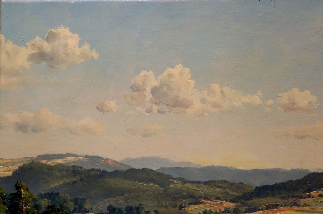 Oil painting Landscape with field - 3