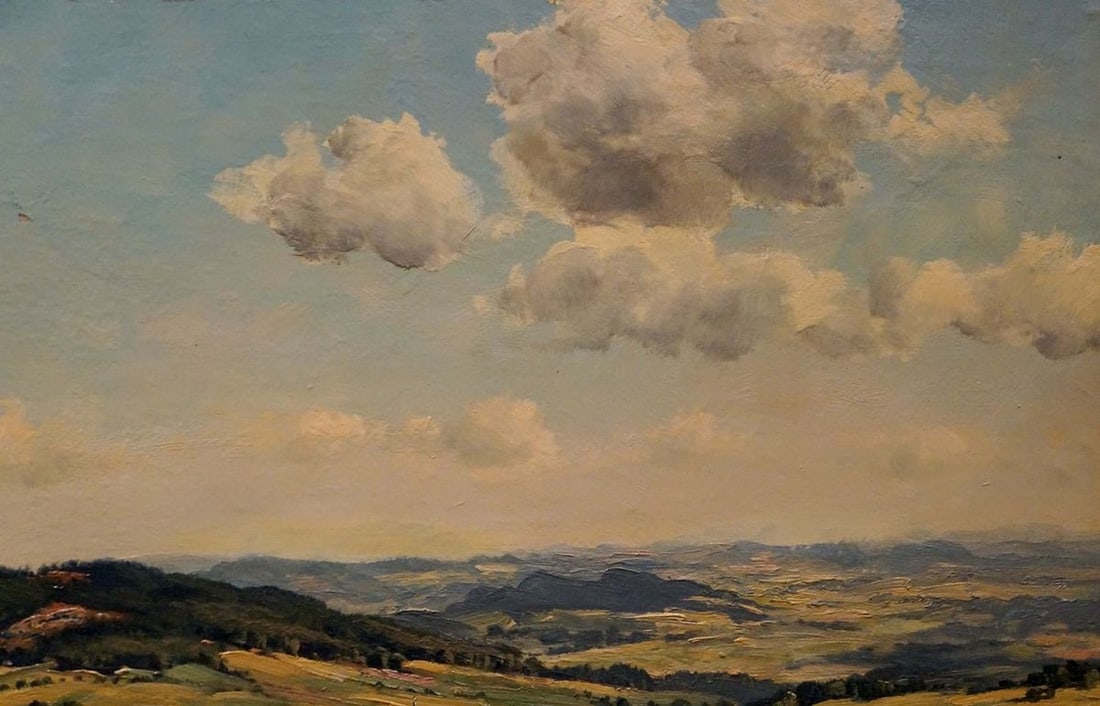 Oil painting Landscape with field - 4