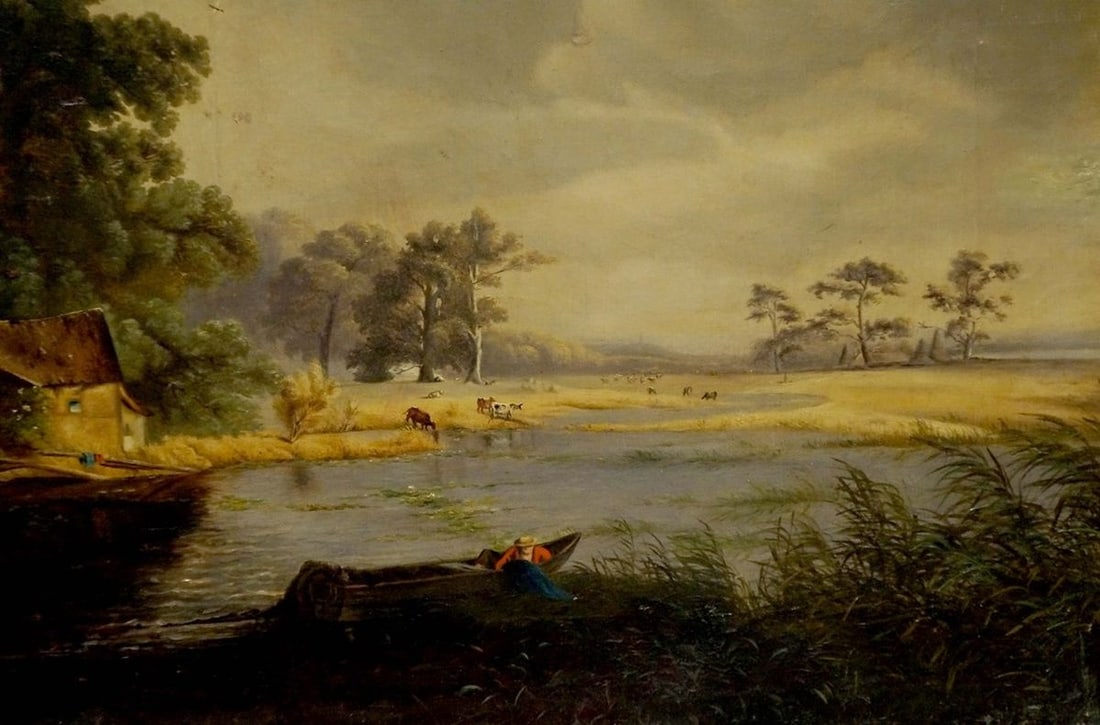 Oil painting Evening landscape - 5