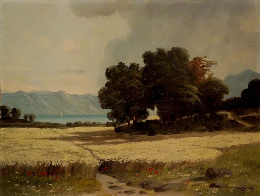 Oil painting Hay field (1 of 8)