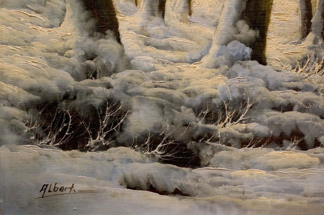 Oil painting Winter landscape - 2