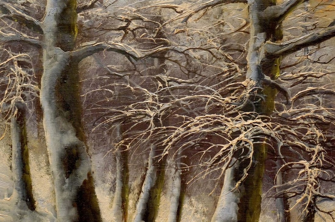 Oil painting Winter landscape - 3