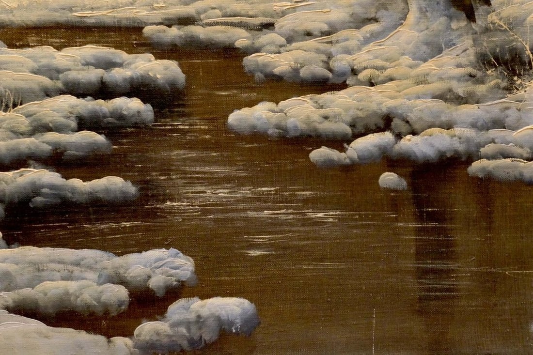 Oil painting Winter landscape - 5