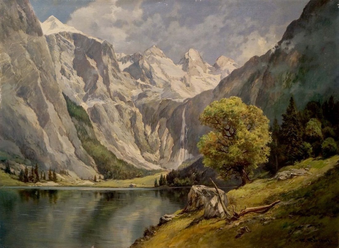 Oil painting Mountain beauty Rudolf Rodel (1 of 10)
