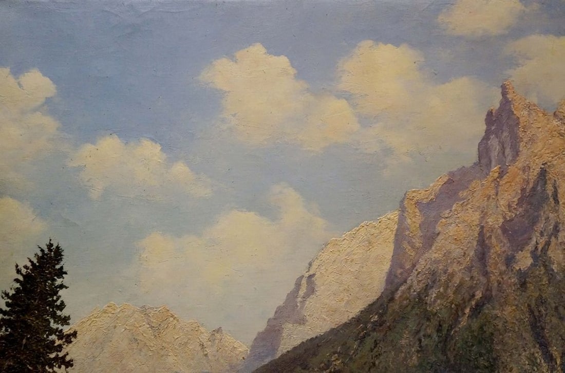 Oil painting Village by the mountain - 3