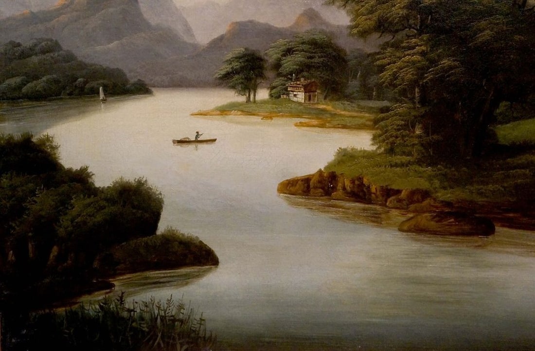 Oil painting River landscape - 2