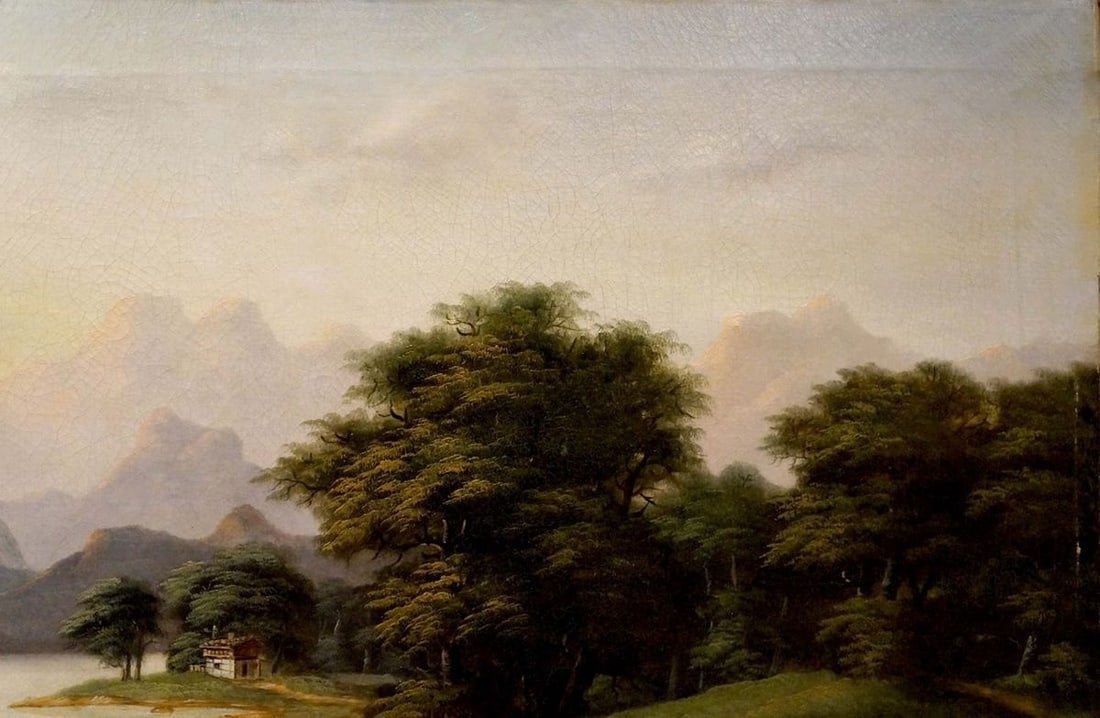 Oil painting River landscape - 4