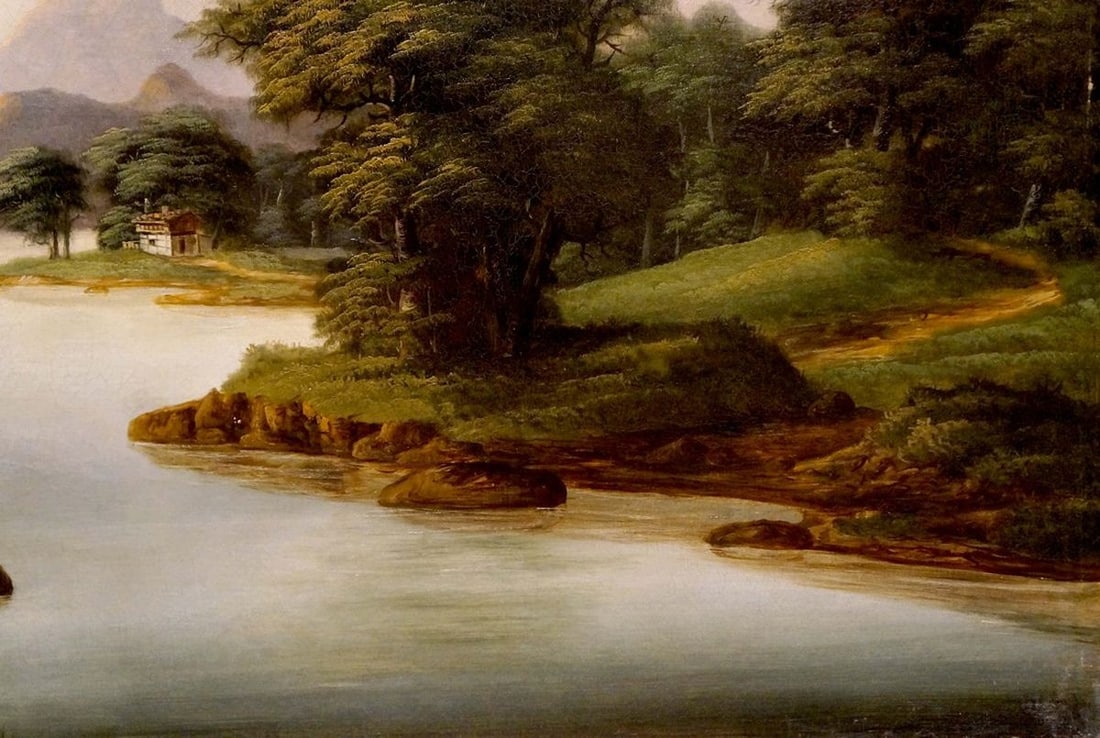 Oil painting River landscape - 5