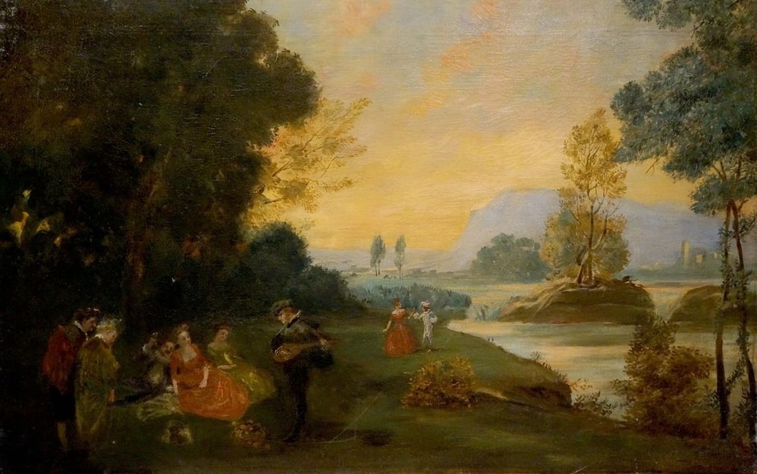 Oil painting People have a rest on a picnic (1 of 8)