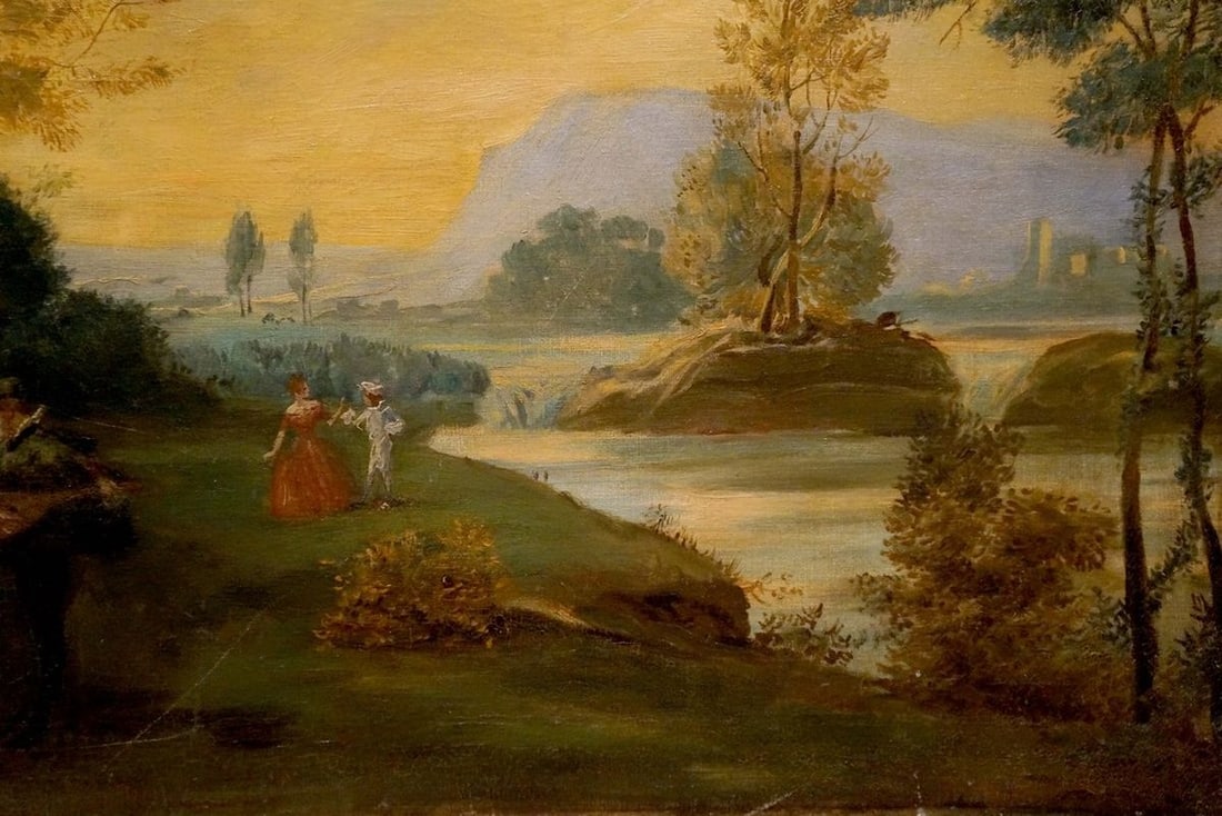 Oil painting People have a rest on a picnic - 5