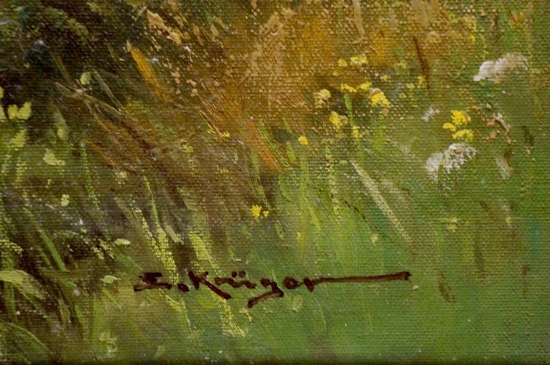 Oil painting Village by the mountain - 6