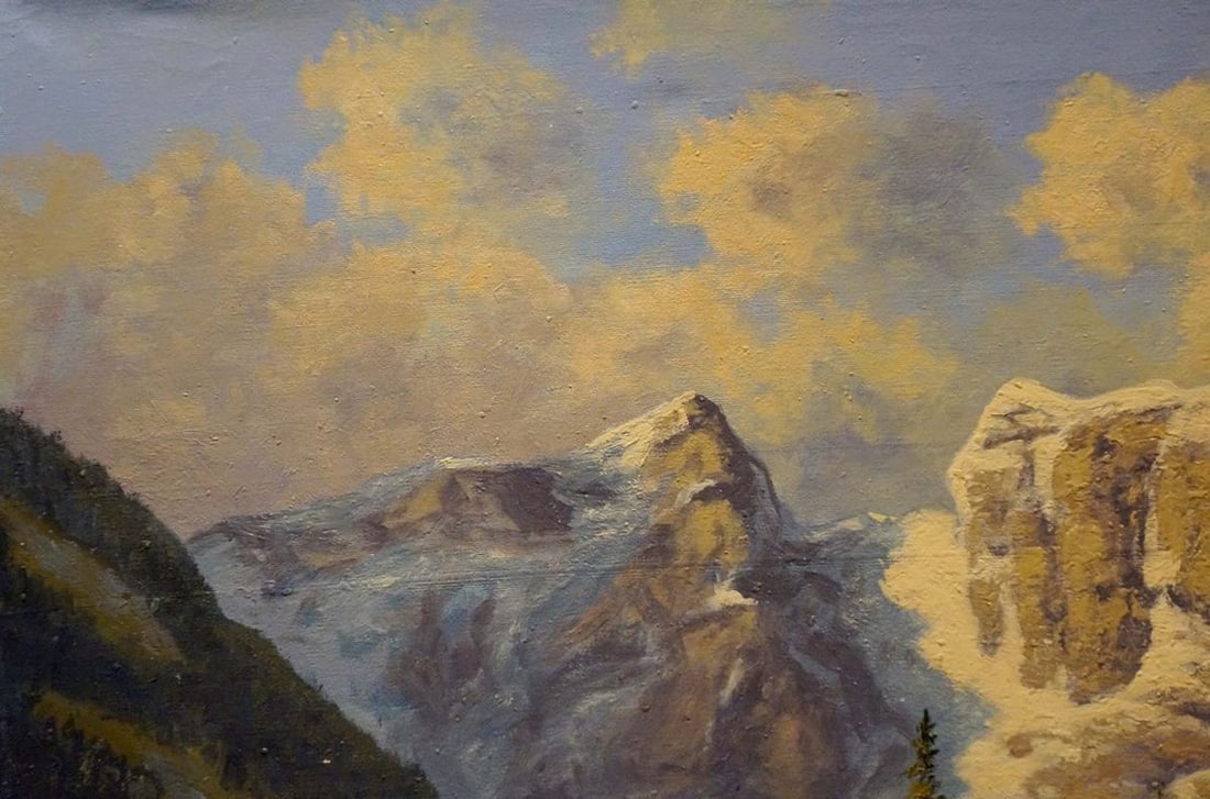 Oil painting Mountain landscape - 3