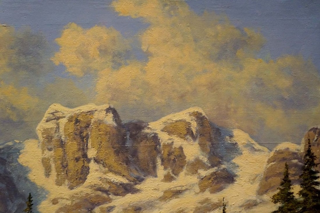 Oil painting Mountain landscape - 4