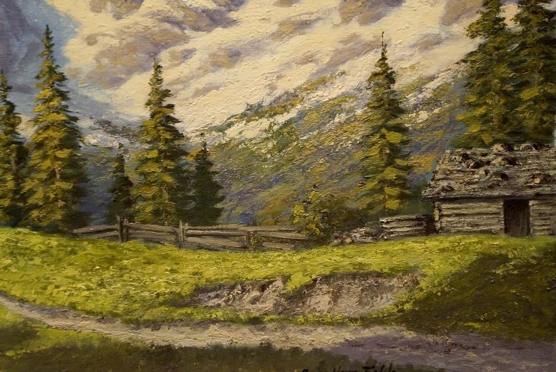 Oil painting Mountain landscape - 5
