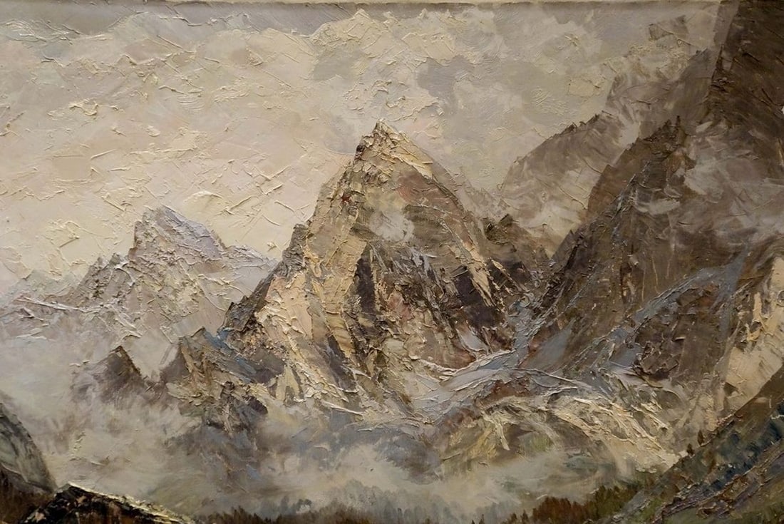 Oil painting Landscape of the village - 4
