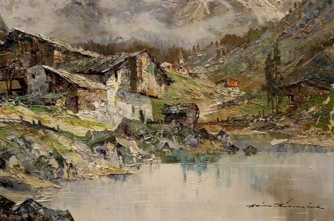 Oil painting Landscape of the village - 5