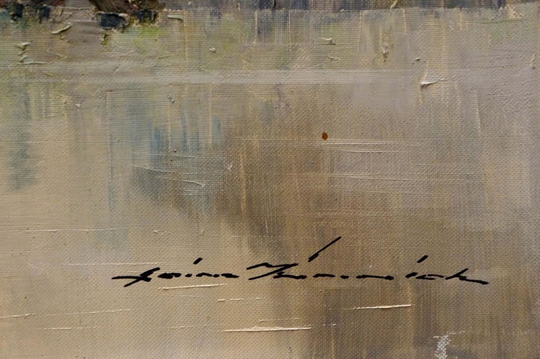 Oil painting Landscape of the village - 6