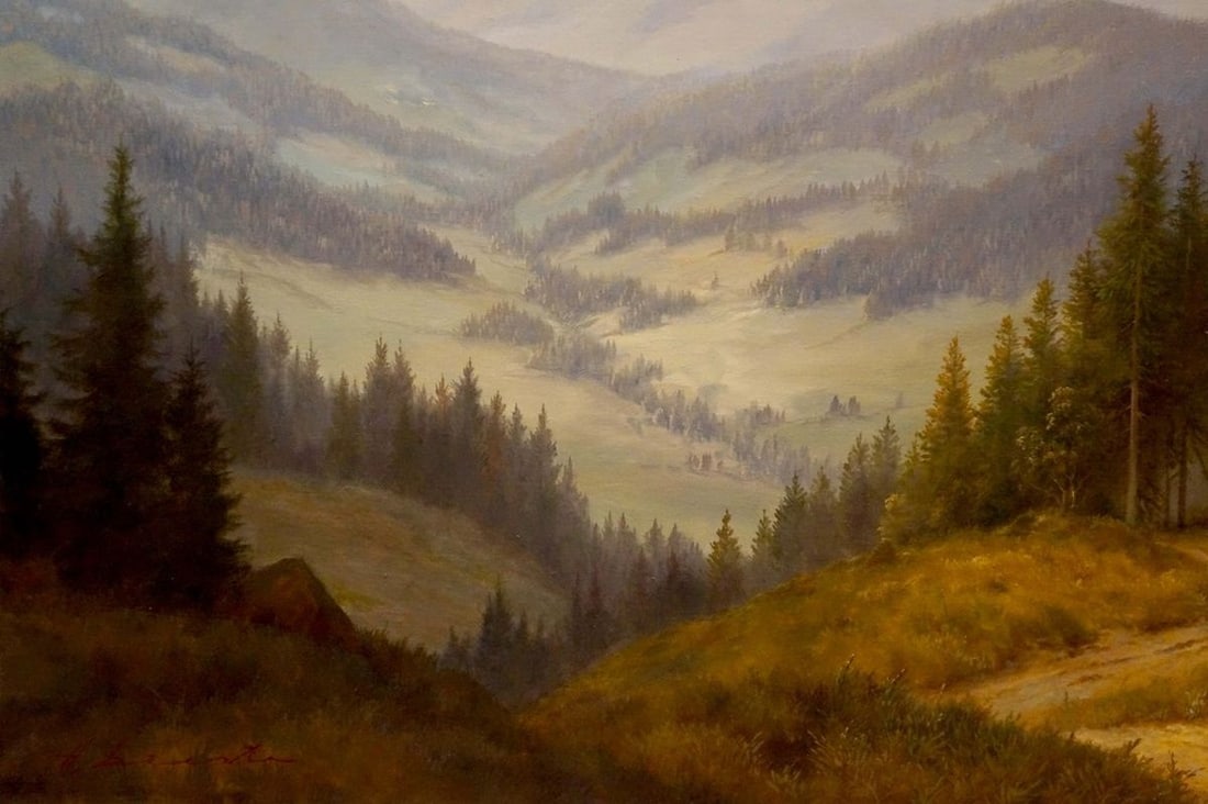 Oil painting Forest landscape - 2