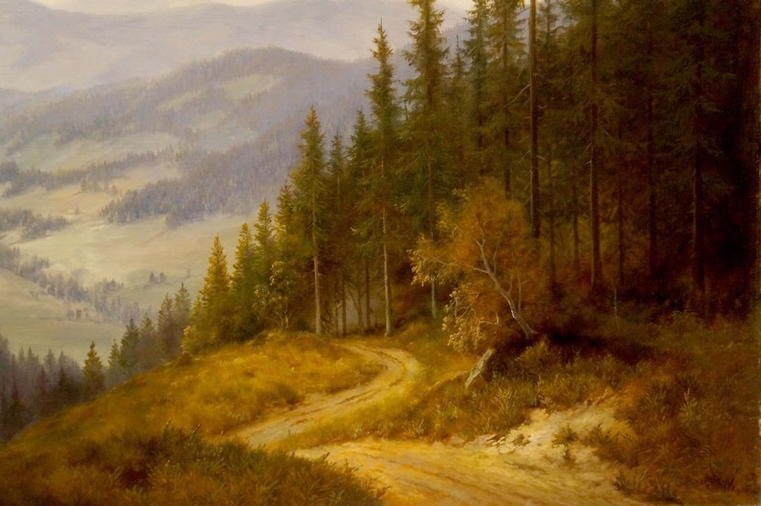 Oil painting Forest landscape - 5