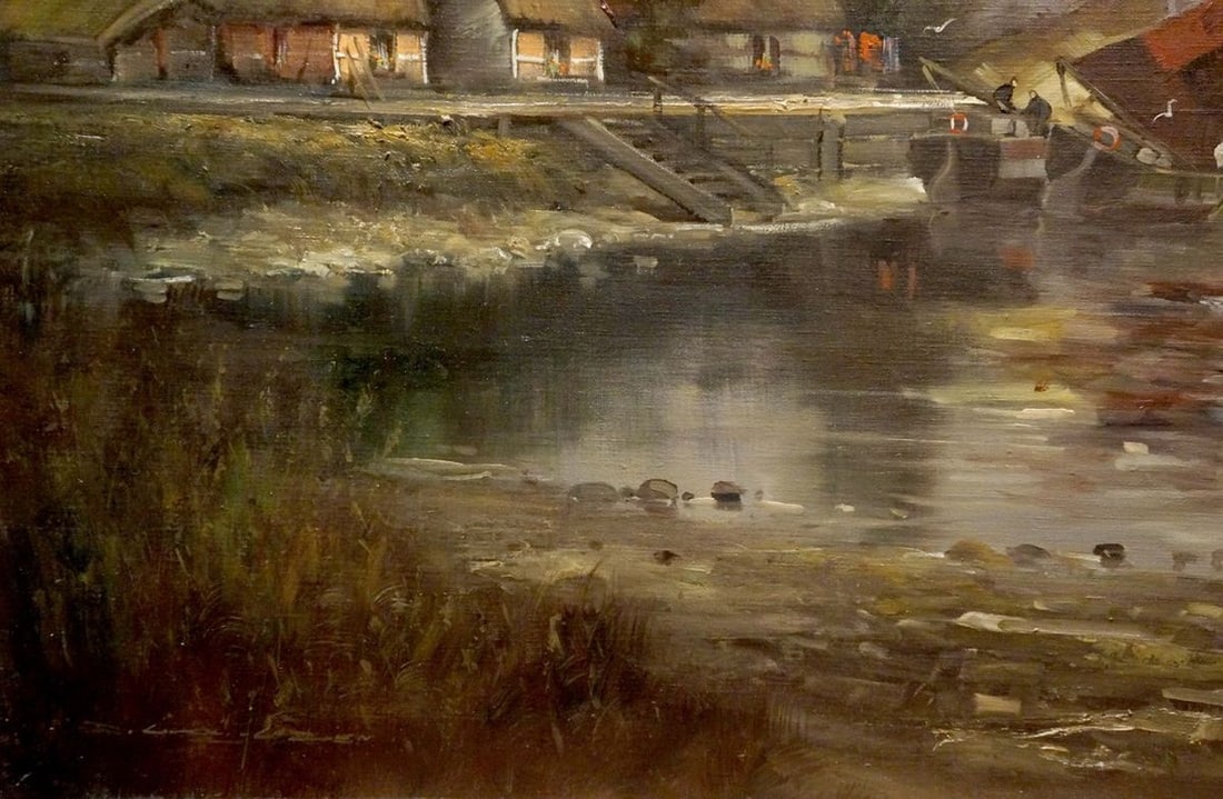Oil painting Evening landscape - 2