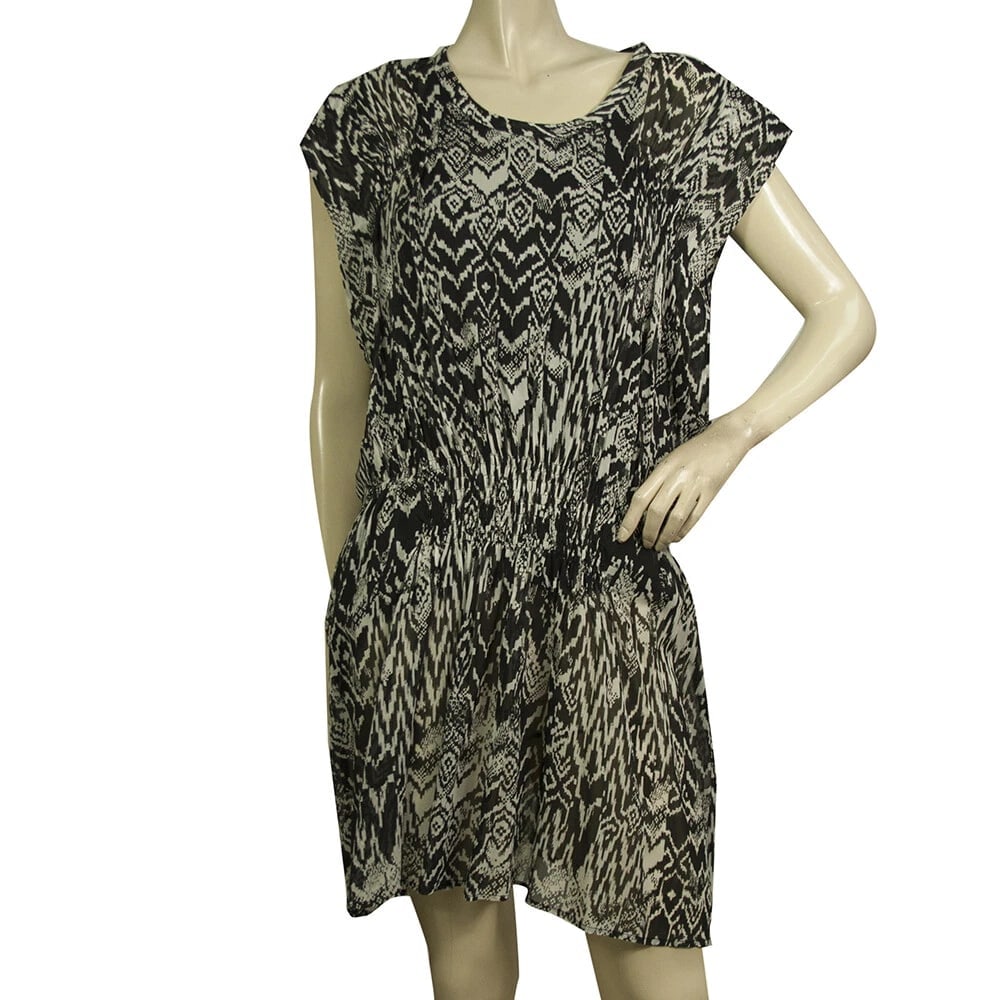 IRO Black & White Cantela Print Viscose Mini Dress size 36: Title: IRO Black & White Cantela Print Viscose Mini Dress size 36 Description:IRO Black Sanyia Cap Sleeves Polyester Jersey Mini Dress size 36 IRO Black & White Cantela Print Viscose Mini Dress size 3