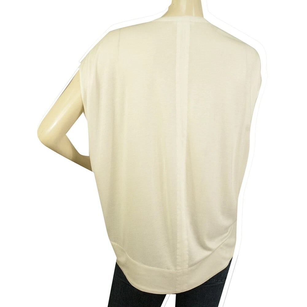 Helmut Lang White Sleeveless Longer at the Back V- Neckline Blouse Top Size S /P - 2