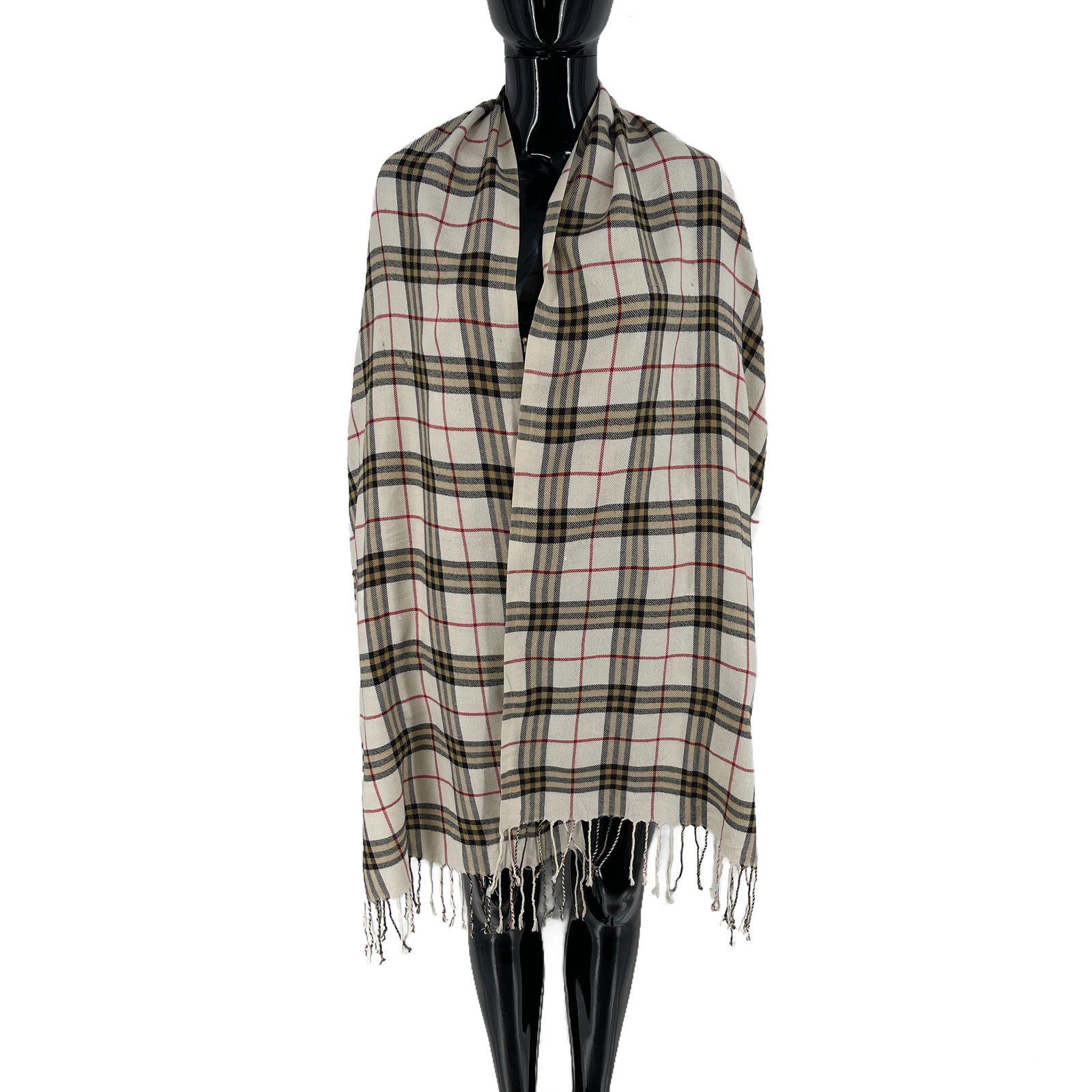 Burberry Beige Plaid 100% Wool Scarf: Title: Burberry Beige Plaid 100% Wool Scarf Brand:Burberry Date/Period:Modern Materials:100% Wool Size:One Size Description:Burberry Beige Plaid 100% Wool Scarf Reserve: $90.00 Shipping: Domestic: Fla