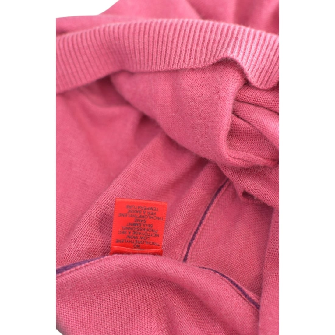 Le Spoke Zac Posen Pink Viscose Silk Cashmere Cardigan Sweater Purple Pipping M - 8