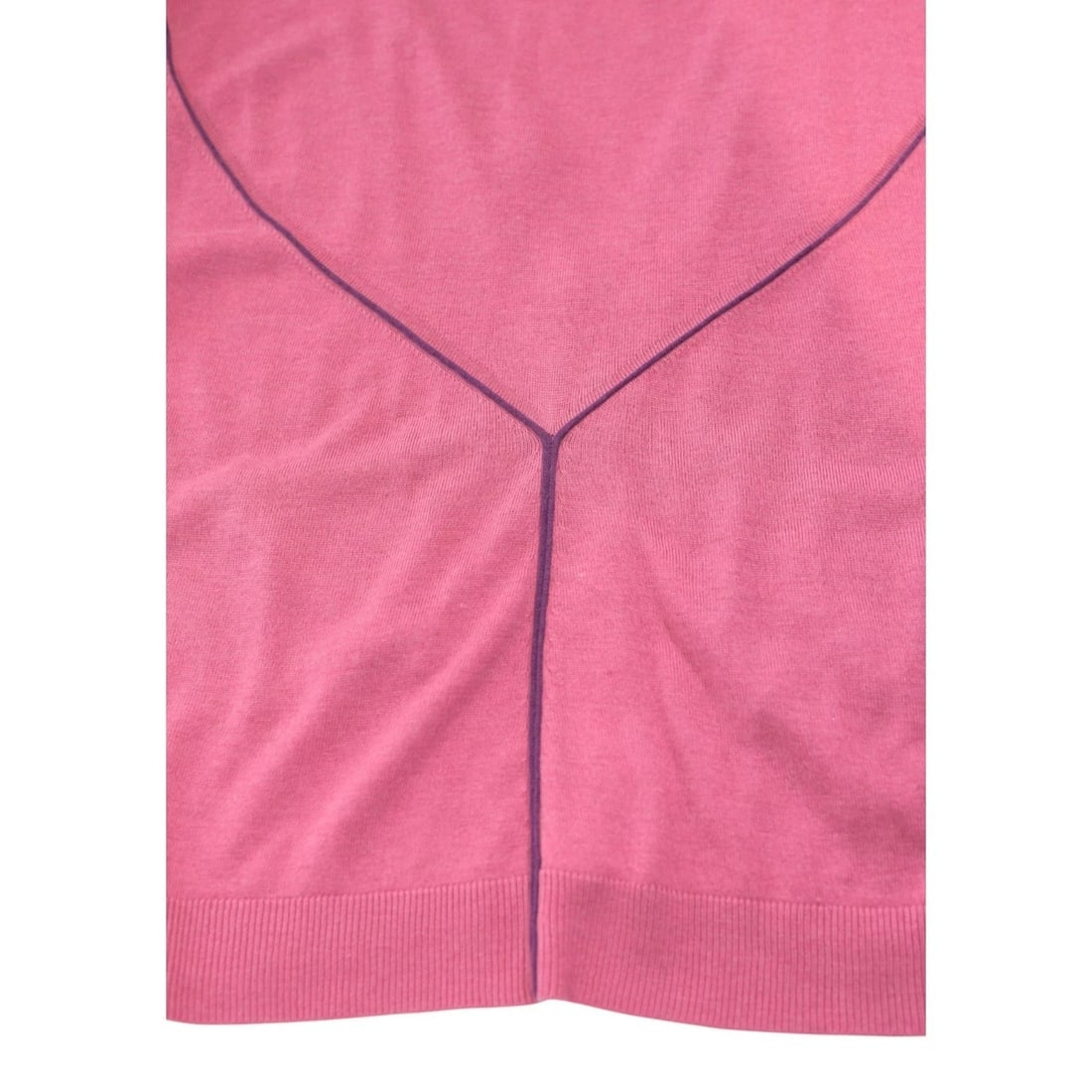 Le Spoke Zac Posen Pink Viscose Silk Cashmere Cardigan Sweater Purple Pipping M - 9