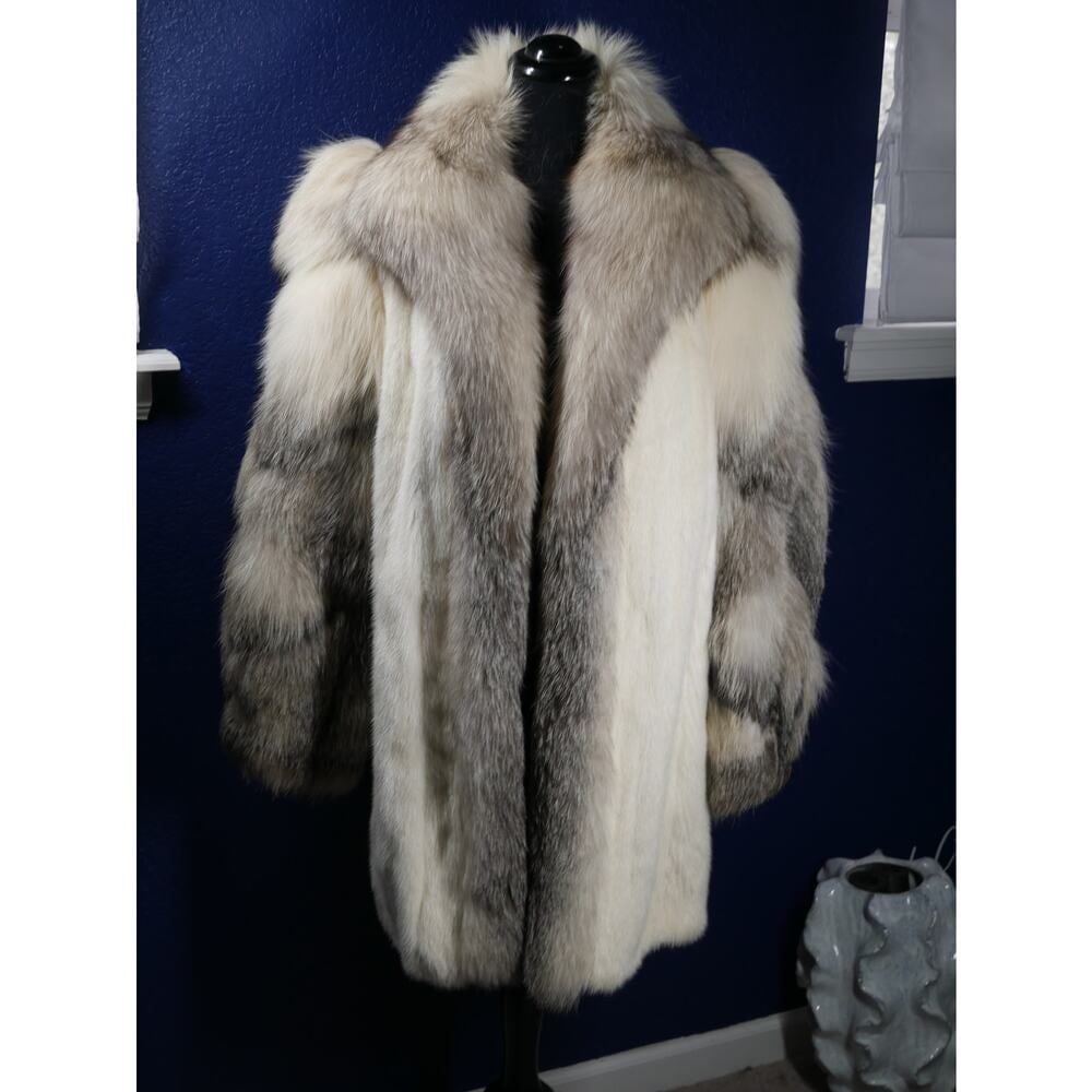 Gorgeous Platinum Fox & Pearl Mink Fur Coat Jacket (1 of 6)