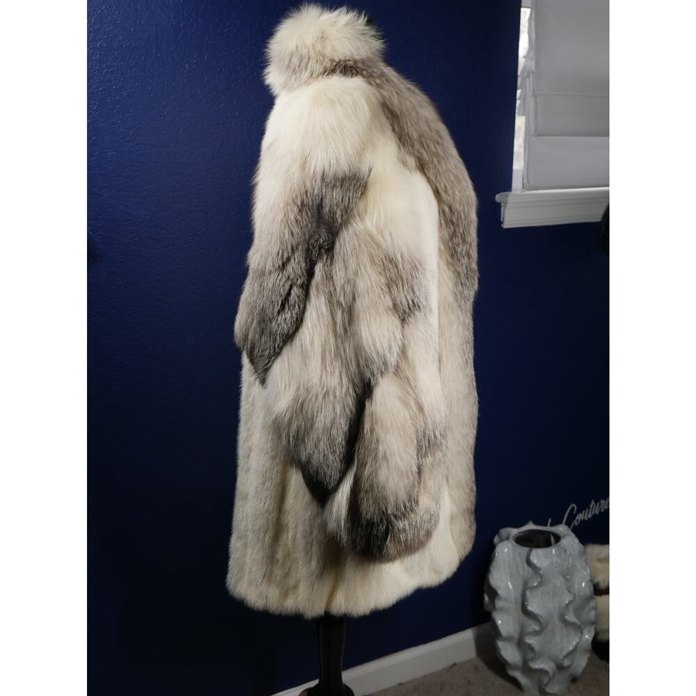 Gorgeous Platinum Fox & Pearl Mink Fur Coat Jacket - 4