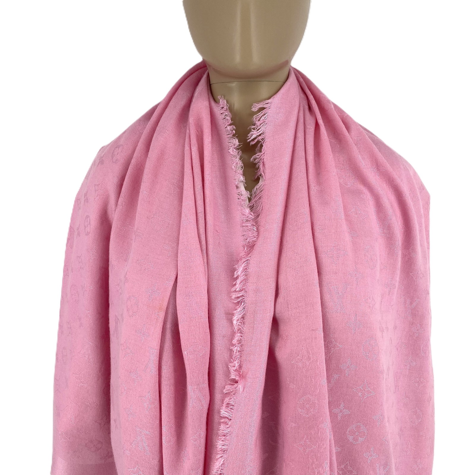 Louis Vuitton Pink 60% Silk 40% Wool Large Shawl - 3