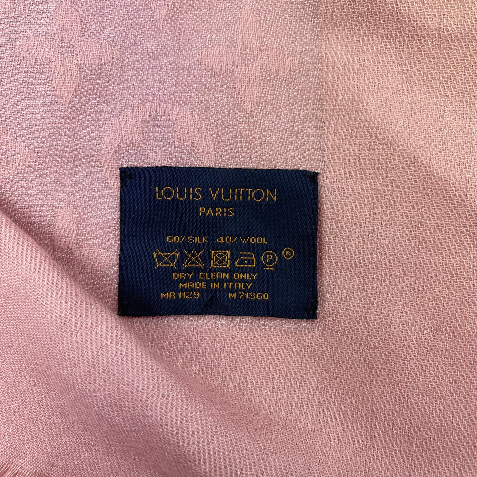 Louis Vuitton Pink 60% Silk 40% Wool Large Shawl - 6