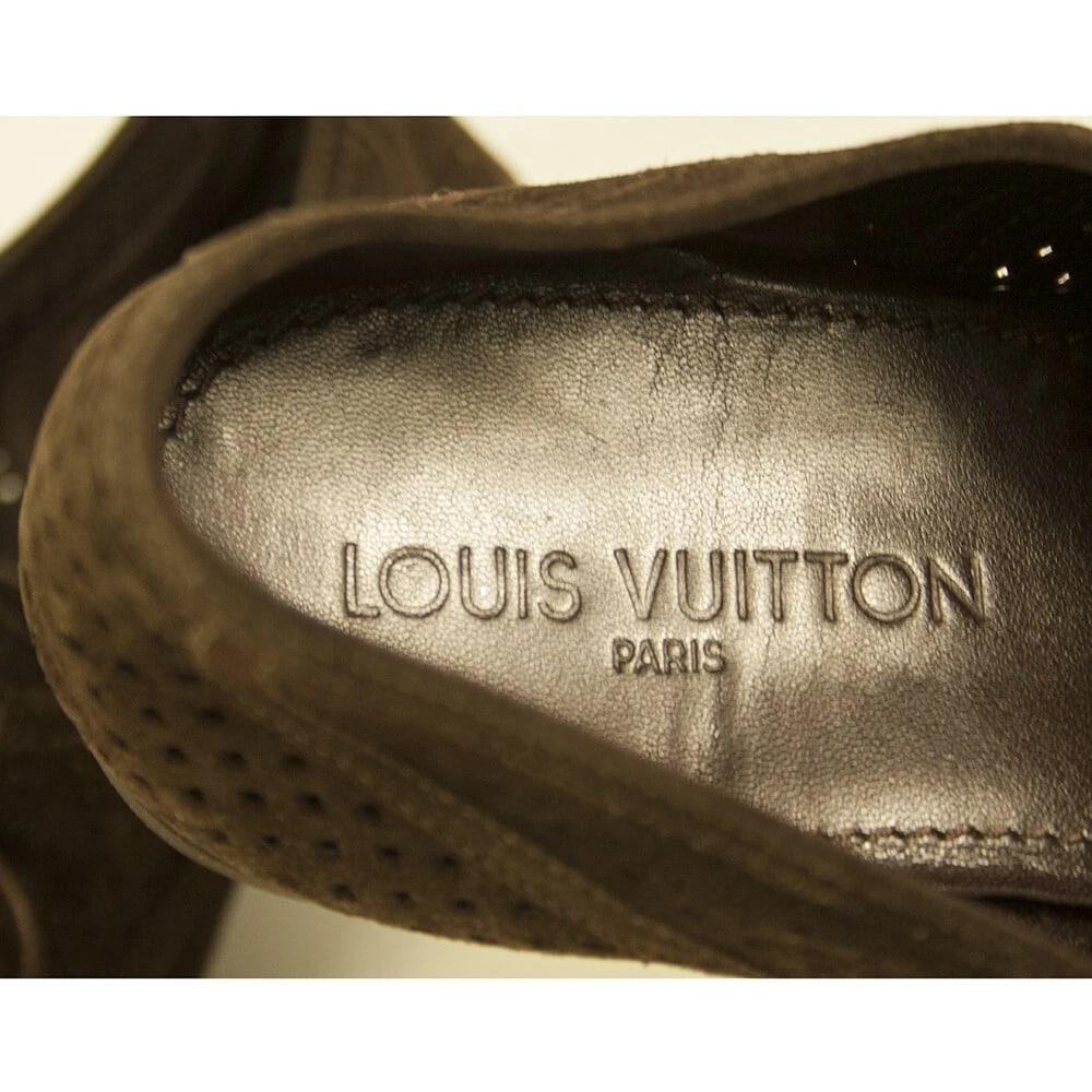 Louis Vuitton LV Men's Brown Suede Perforated Oxfords Lace Up Shoes 7 - 10