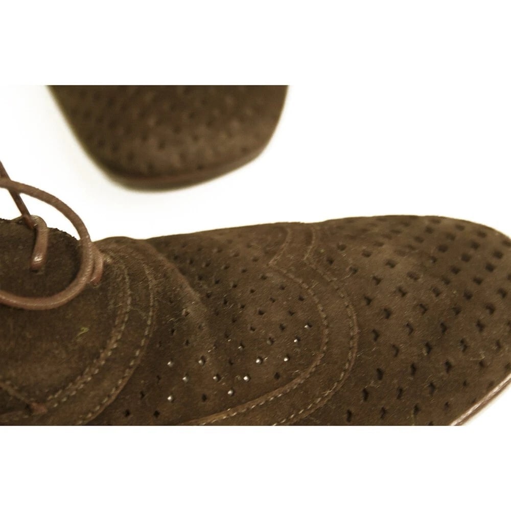 Louis Vuitton LV Men's Brown Suede Perforated Oxfords Lace Up Shoes 7 - 11