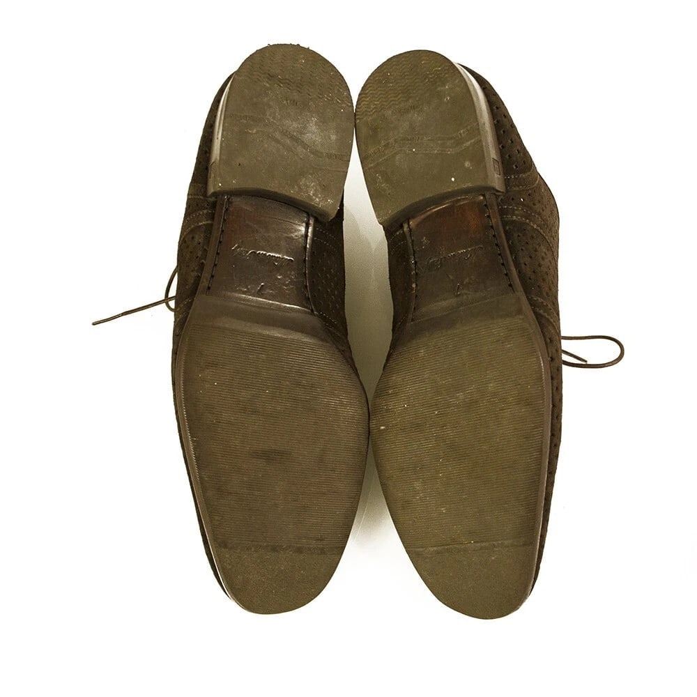 Louis Vuitton LV Men's Brown Suede Perforated Oxfords Lace Up Shoes 7 - 2