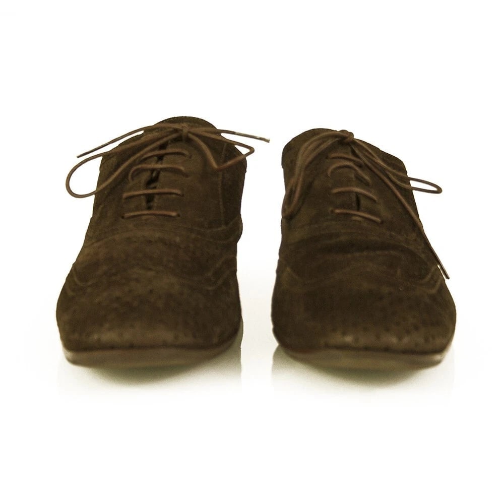 Louis Vuitton LV Men's Brown Suede Perforated Oxfords Lace Up Shoes 7 - 5