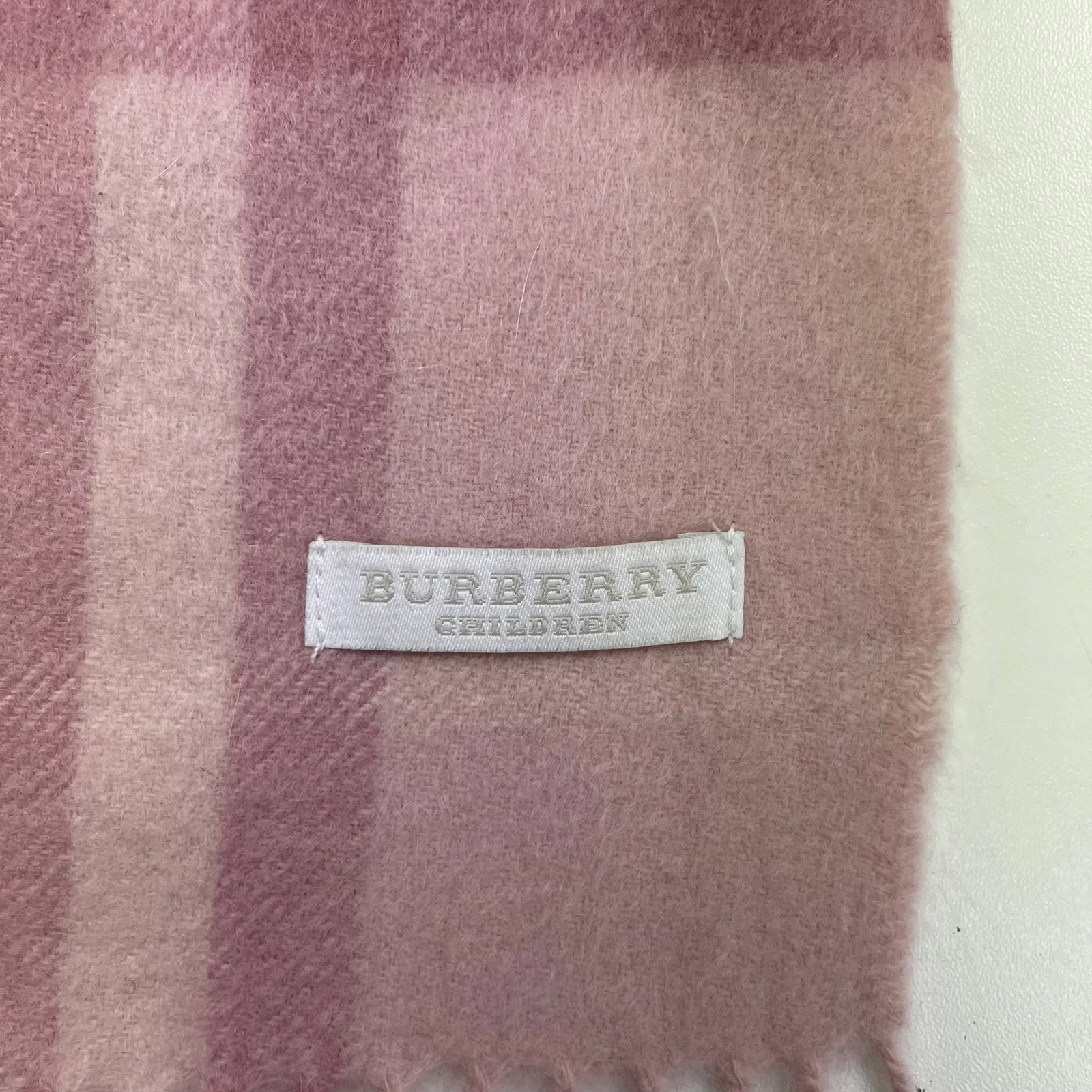 Burberry Children Pink Plaid 100% Cashmere Small Scarf - 4