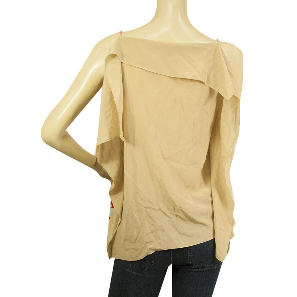 3.1 Phillip Lim Silk Blue Orange Floral Beige Back Spaghetti Straps Cami Top 4 - 2