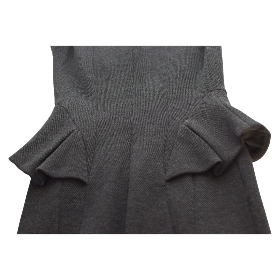 Class Roberto Cavalli Anthracite Gray Wool Long Sleeve Knee Origami Dress sz 44 - 10