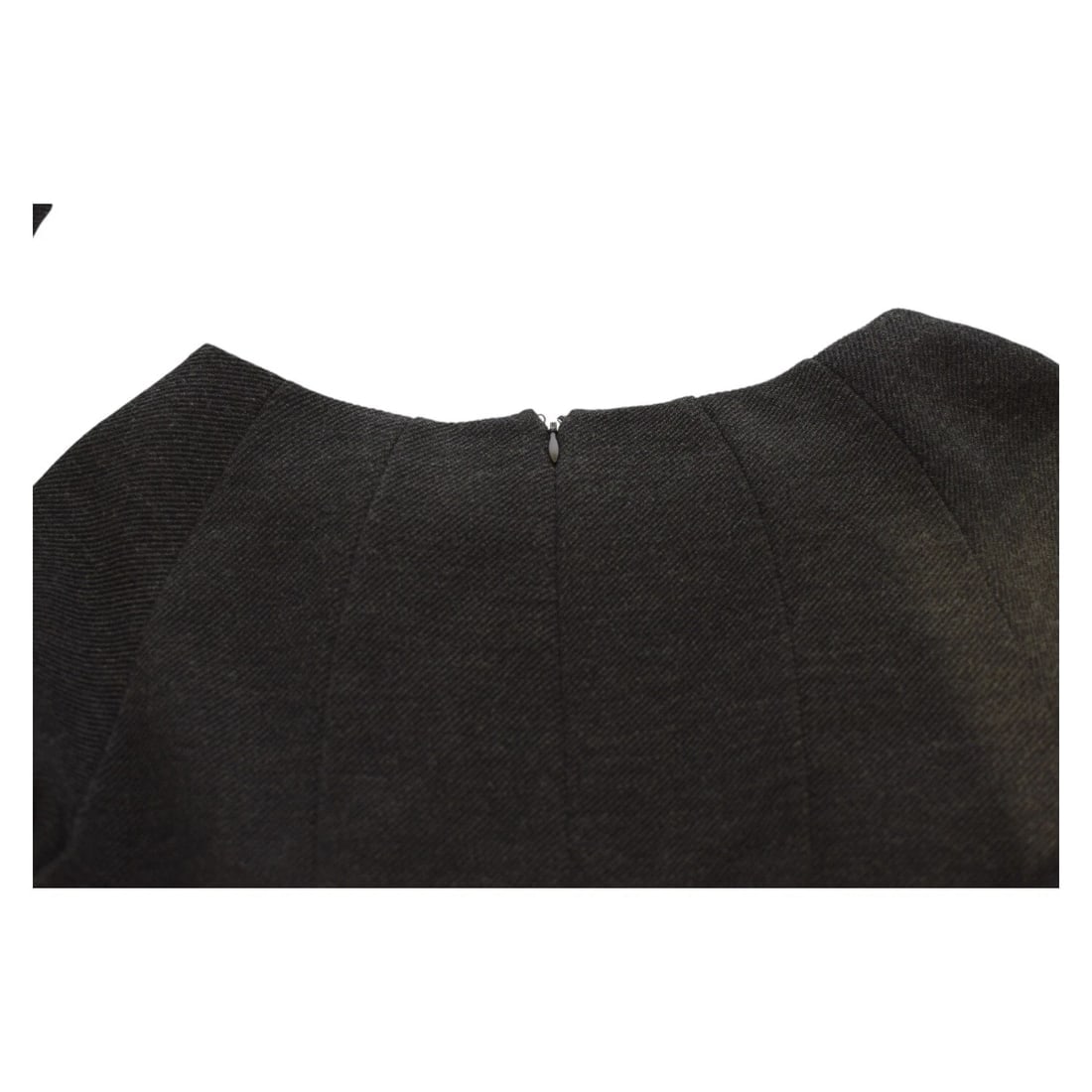 Class Roberto Cavalli Anthracite Gray Wool Long Sleeve Knee Origami Dress sz 44 - 12