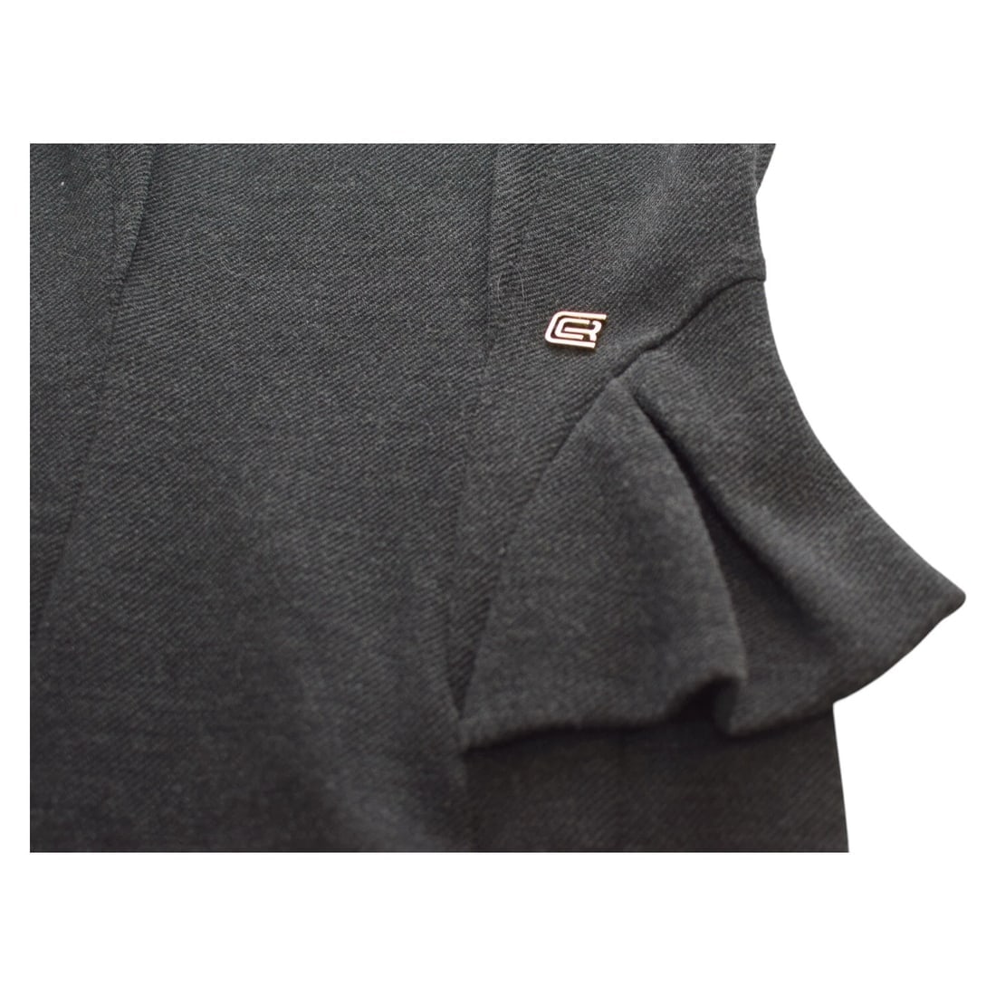 Class Roberto Cavalli Anthracite Gray Wool Long Sleeve Knee Origami Dress sz 44 - 5