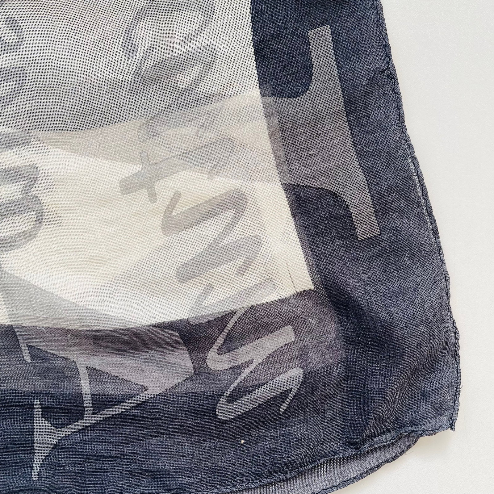 Aquascutum Blue & Beige Printed 100% Silk Scarf - 10