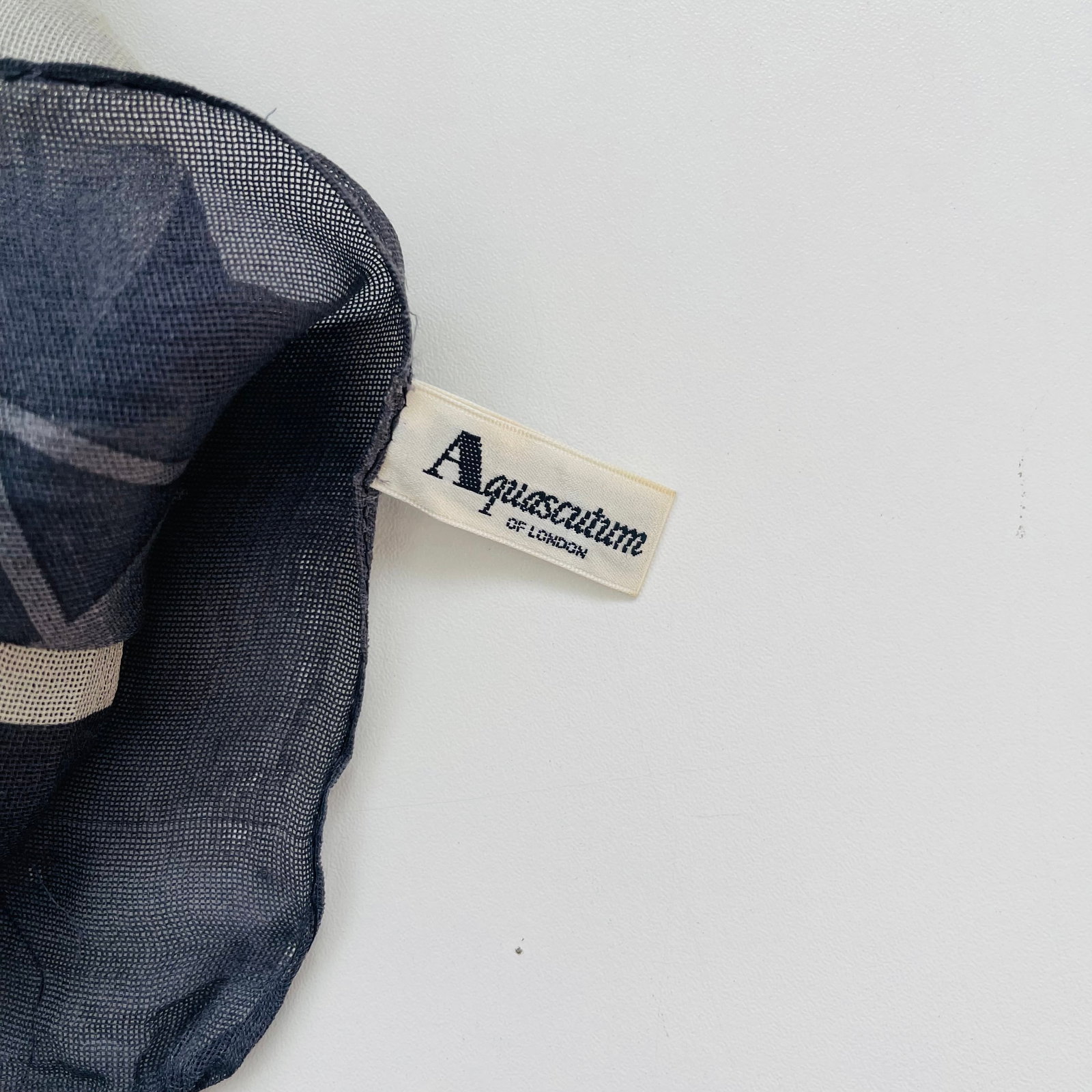 Aquascutum Blue & Beige Printed 100% Silk Scarf - 6